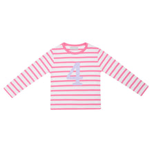 Load image into Gallery viewer, Bob &amp; Blossom Hot Pink &amp; White Breton Stripped T Shirt
