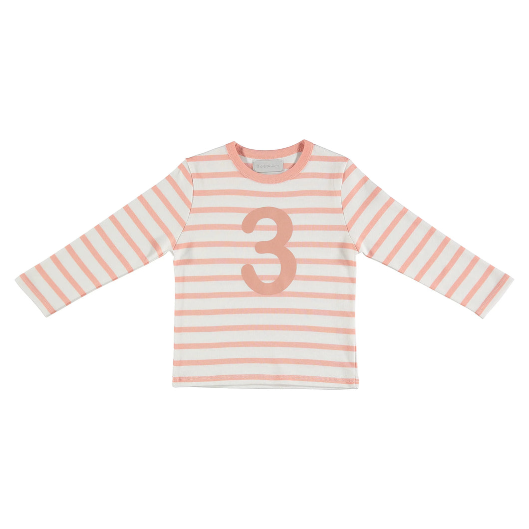 Bob & Blossom Shrimp & White Breton Striped T Shirt