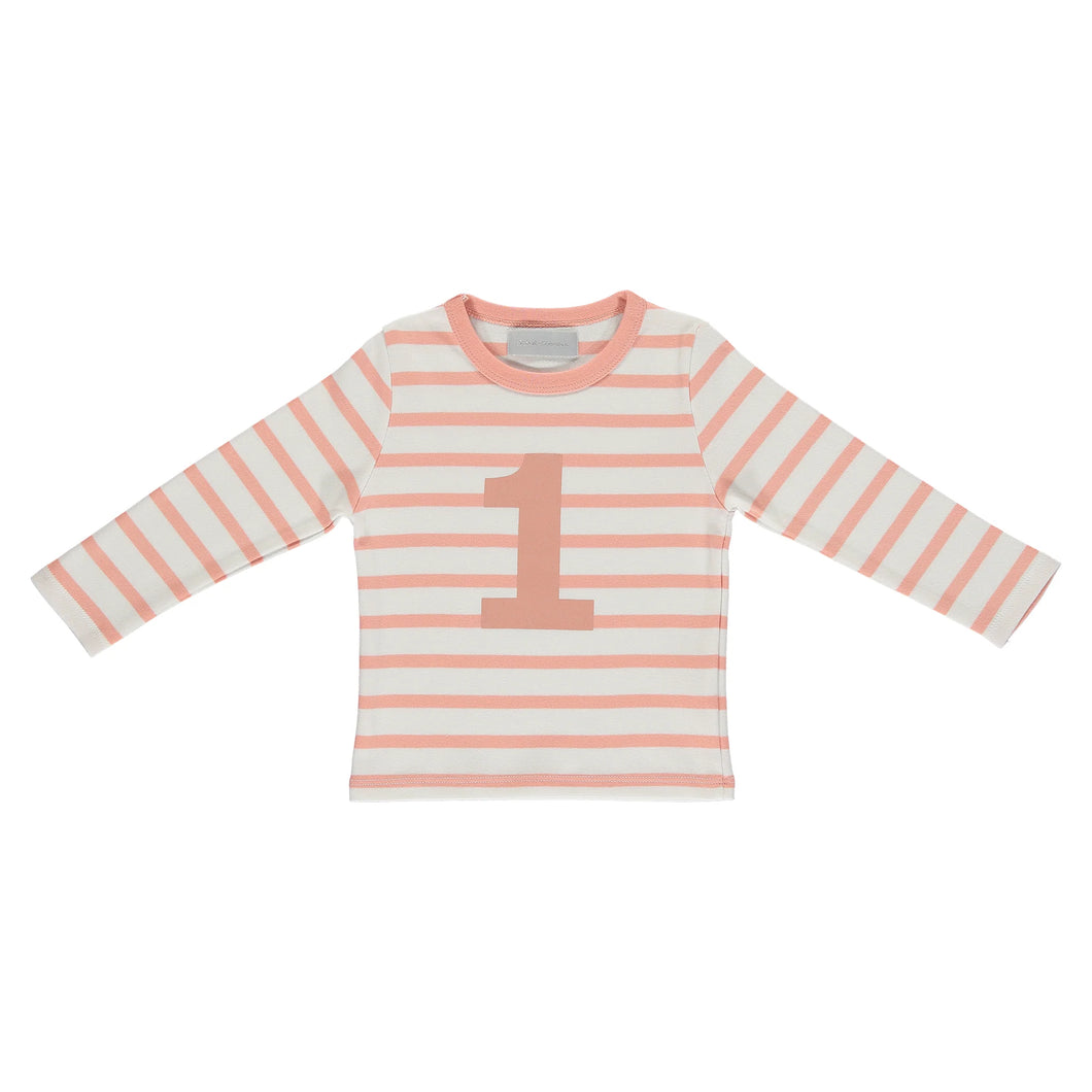 Bob & Blossom Shrimp & White Breton Striped T Shirt