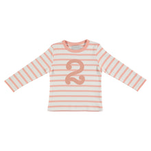 Load image into Gallery viewer, Bob &amp; Blossom Shrimp &amp; White Breton Striped T Shirt
