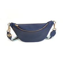 Load image into Gallery viewer, Alice Wheeler Navy Banana Bag
