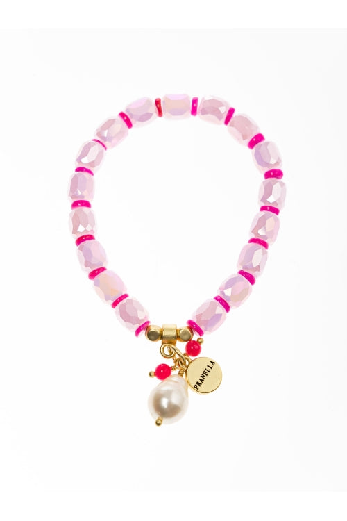 Pranella Pink Bubble Crystal Stone Bracelet