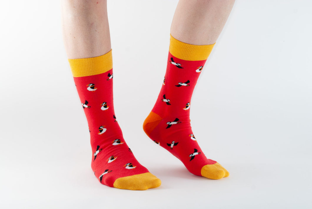 Doris & Dude Red Men’s Puffin Sock