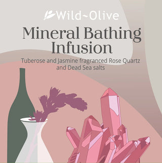 Wild Olive Rose Quartz Crystal Mineral Bathing Infusion