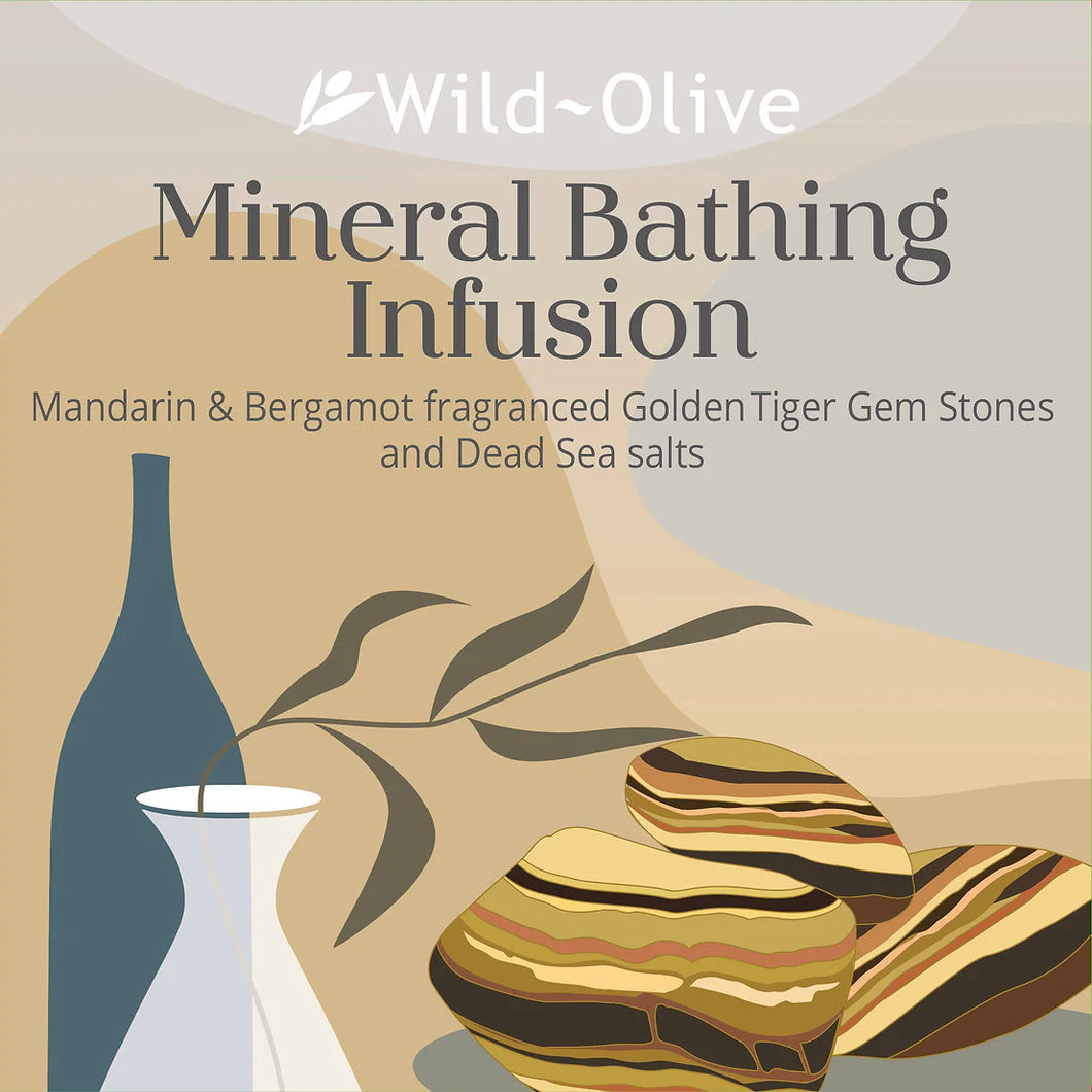 Wild Olive Golden Tiger Crystal Mineral Bathing Infusion