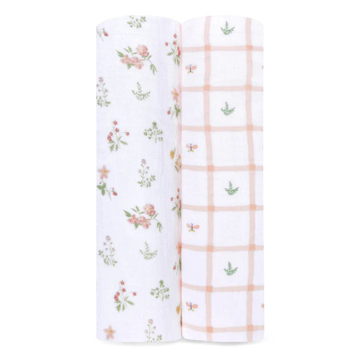 Aden & Anais Country Floral 2 Pk Muslin Swaddle Blanket