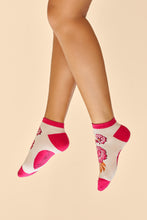 Load image into Gallery viewer, Powder Paisley Floral Trainer Socks
