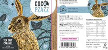 Load image into Gallery viewer, Coco Pzazz Sea Salt Hare Caramel Chocolate Bar
