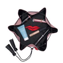 Load image into Gallery viewer, Donna May Nude Mini Faux Leather Makeup Bag
