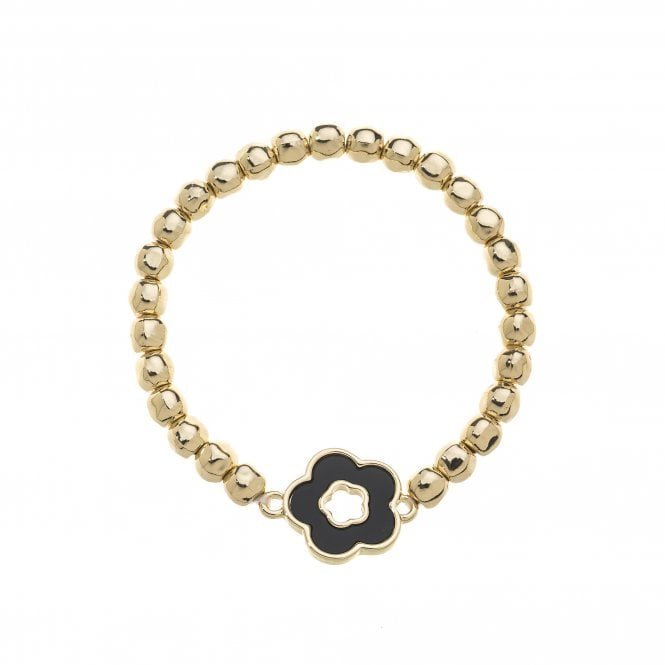 Park Lane Black Clover Gold Plated Beaded Bracelet