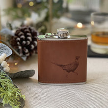 Load image into Gallery viewer, Selbrae House Leather Hip Flask - Pheasant
