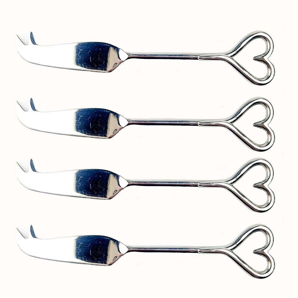 Selbrae House 4 Mini Cheese Knives - Love Hearts