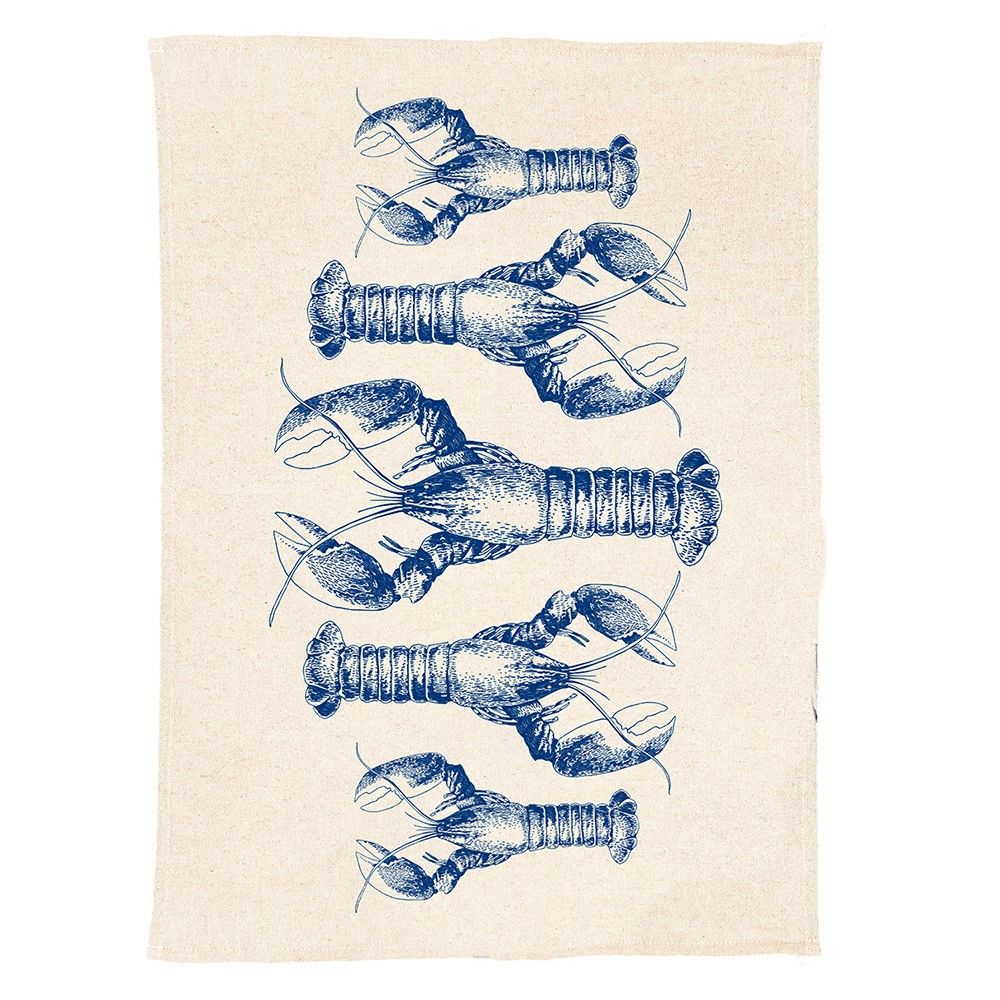 Selbrae House Linen Tea Towel - Lobster Repeat