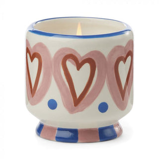 Paddywax Adopo 8 oz./226g Heart Ceramic Candle - Rosewood Vanilla- Boxed