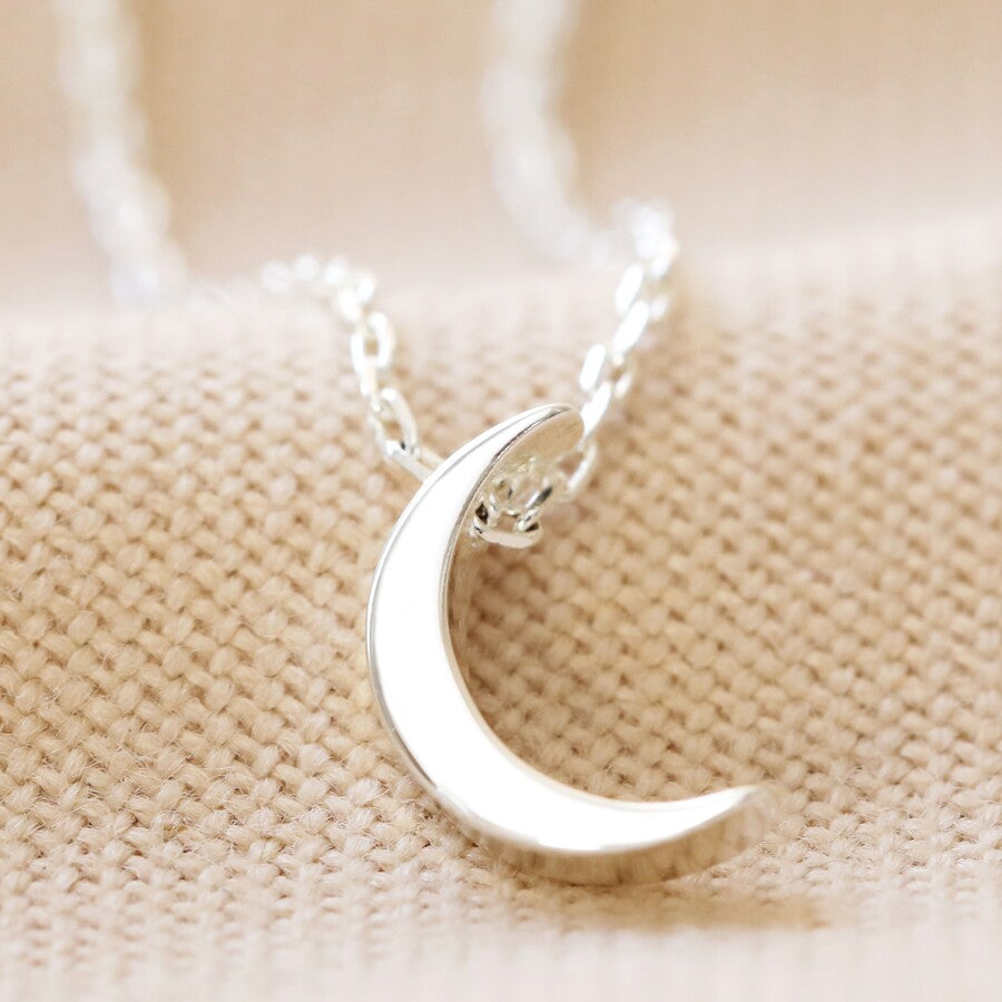 Lisa Angel Silver Crest Moon Necklace