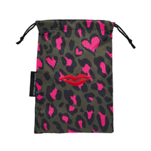 Load image into Gallery viewer, Donna May Open Flat Makeup Bag in Khaki &amp; Pink
