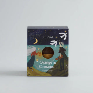 St Eval -Gold Half Dipped Pillar Candle Orange & Cinnamon