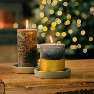 St Eval- Winter Thyme Gold Half Dipped Candle