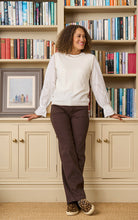 Load image into Gallery viewer, Luella Maple Cashmere Blend Blanket Trim Tank Top in Ivory &amp; Latte
