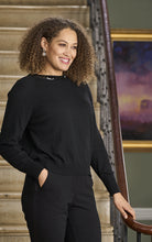 Load image into Gallery viewer, Madelene Cashmere Jumper Sequin Collar Black/Black
