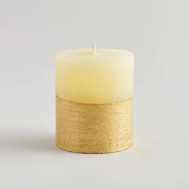 St Eval- Ivory Inspiritus Gold Dipped Pillar Candle