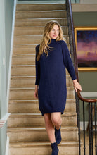 Load image into Gallery viewer, Luella Molly Roll Neck Alpaca Knit Dress in Midnight
