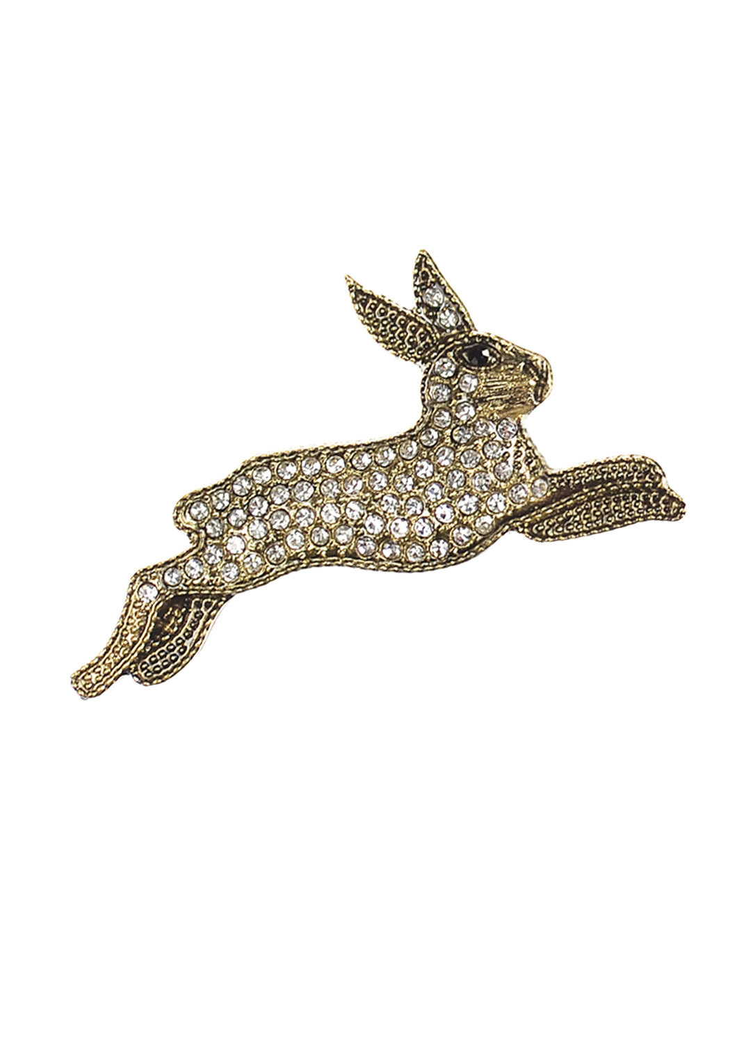 Leaping Hare - Antique Gold / Clear