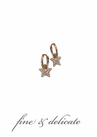 Micro Star Captured Hoop Earrings - Gold & Clear