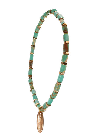 B - Stone Slip String - Turquoise/Gold