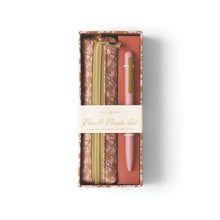Load image into Gallery viewer, Pen &amp; Pouch Set - Pink Vintage Floral
