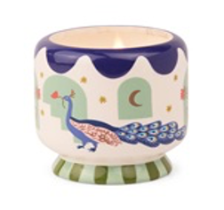 A Dopo 8oz/226g Peacock Ceramic Candle - Misted Lime