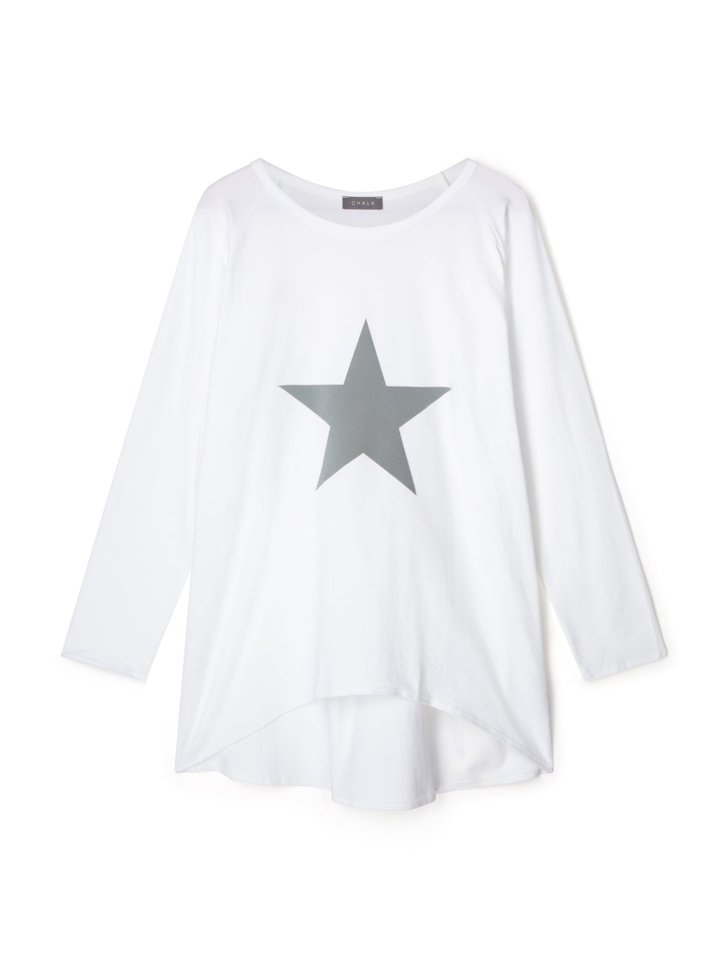 Chalk Robyn Top White with Light Grey Star