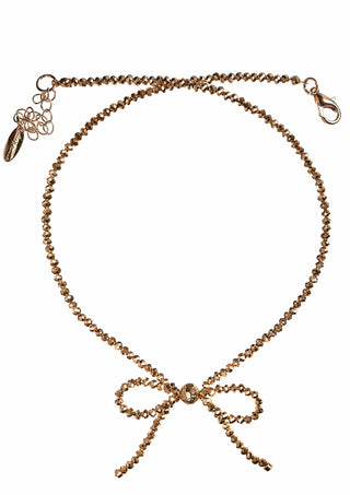 Bow Belle of the Ball Necklace - Golden Glamour