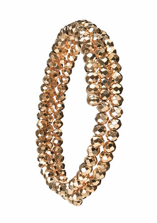 Wraparound Beaded Memory Wire Bracelet - Golden Glamour