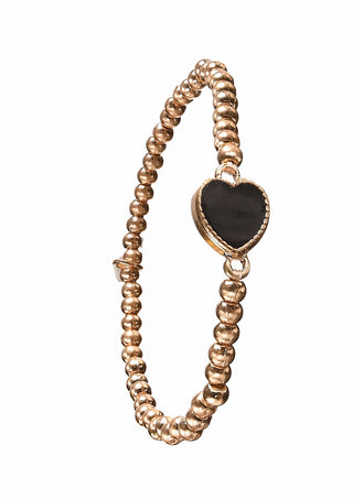 Capture My Heart Bracelet - Worn Gold & Noir