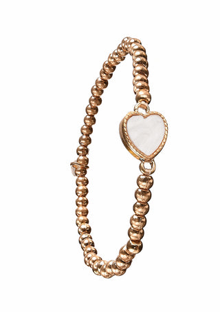 Capture My Heart Bracelet - Worn Gold & White