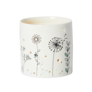 Porcelain Tealight Holder- Wildflowers