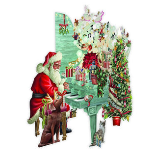 Santa's Piano 3D pop-up Christmas card