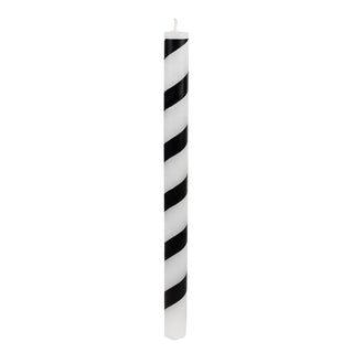 Black & White Stripe Dinner Candles