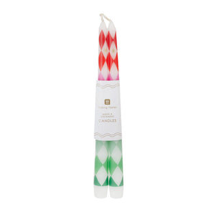 Candle Shop Taper Candles, Harlequin, 2pk