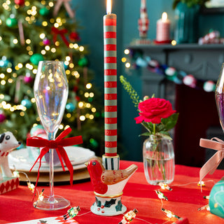 Robin Ceramic Candle Holder, 10cm