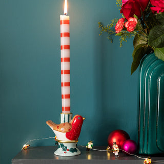 Robin Ceramic Candle Holder, 10cm