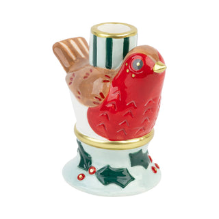 Robin Ceramic Candle Holder, 10cm