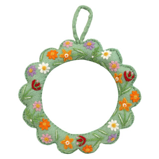 Floral Embroidered Felt Wreath