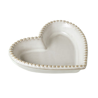 White Ceramic Heart Plate Sml