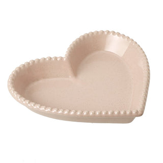 Pink Ceramic Heart Plate Med