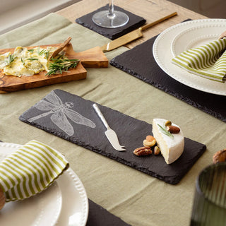 Single Mini Slate  Cheese Board & Knife Set - Dragonfly