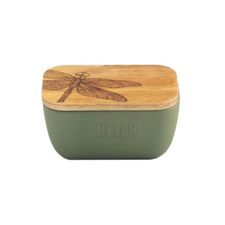 Sage Green Butter Dish - Dragonfly