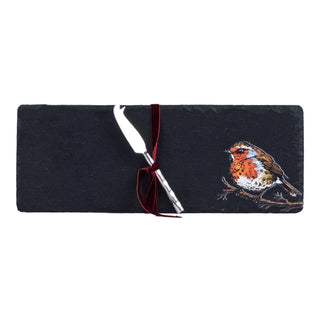 Mini Slate Cheese Board & Knife Set - Robin