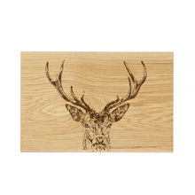 Load image into Gallery viewer, Etched Stag Prince Oak Serving Board 30cm 2
